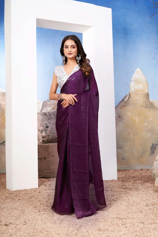 Purple_Rich_Saree_With_Mirror_Blouse