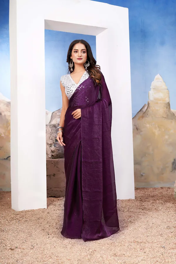 Purple_Rich_Saree_With_Mirror_Blouse