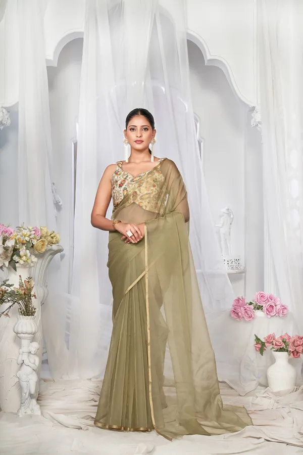 Sage__Charming_Piece_Organza_Saree_With_Golden_Border_All_Saree