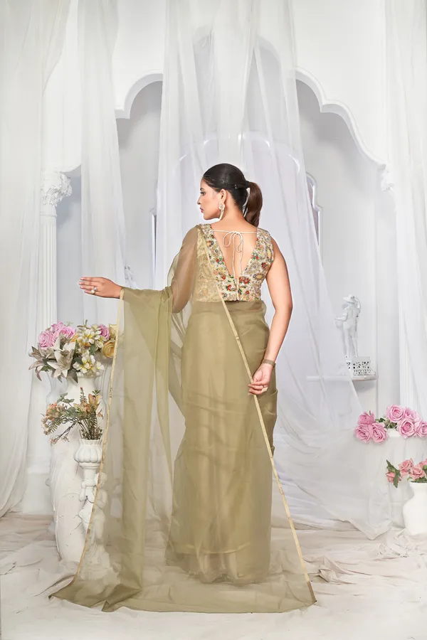 Sage__Charming_Piece_Organza_Saree_With_Golden_Border_All_Saree