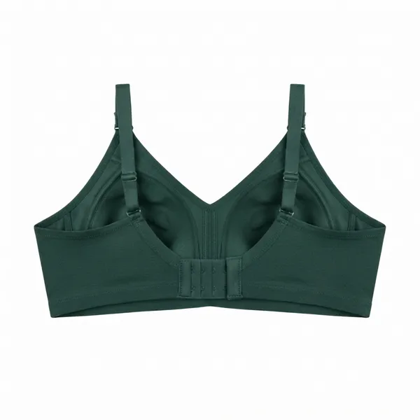 Bottle_Green_Cotton_Lace_Layered_Cup_Non-Padded_Bra_For_Women