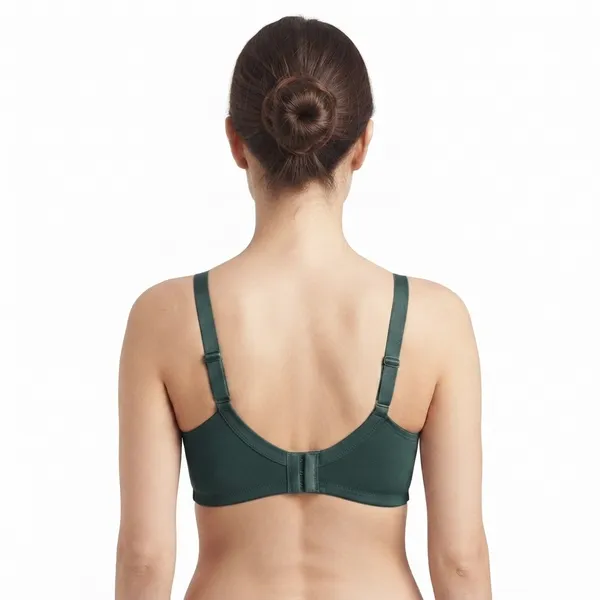 Bottle_Green_Cotton_Lace_Layered_Cup_Non-Padded_Bra_For_Women