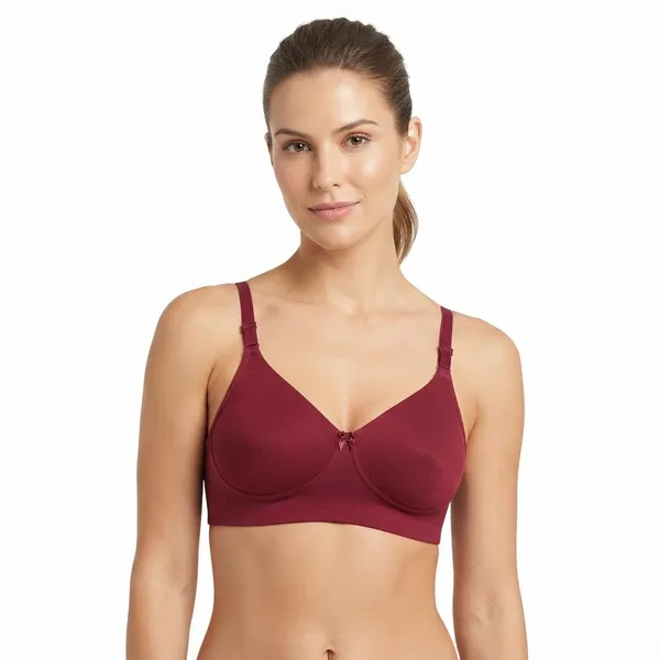 Candy_V_Neck_Non_Padded_Multi_Layered_Cup_Bra_-_Maroon