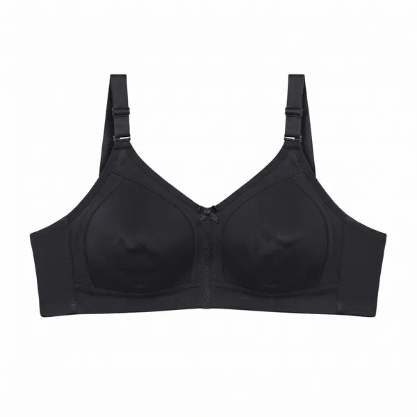 Black_Cotton_Lace_Layered_Cup_Non-Padded_Bra_For_Women