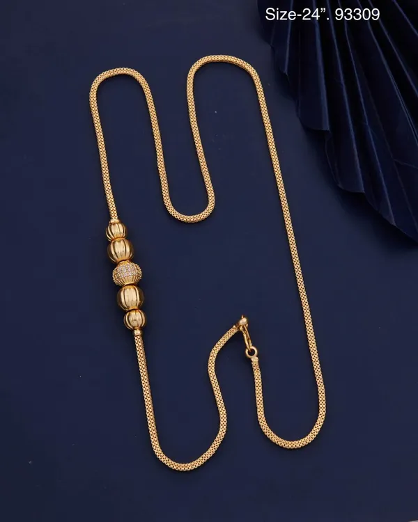 Gold_Plated_Original_Impon_Micro_Mop_Chain_|Mugapu_|_Panchaloha_Mop|_Five_Metal_Mopchain_For_Women,_Girls_And_Bride