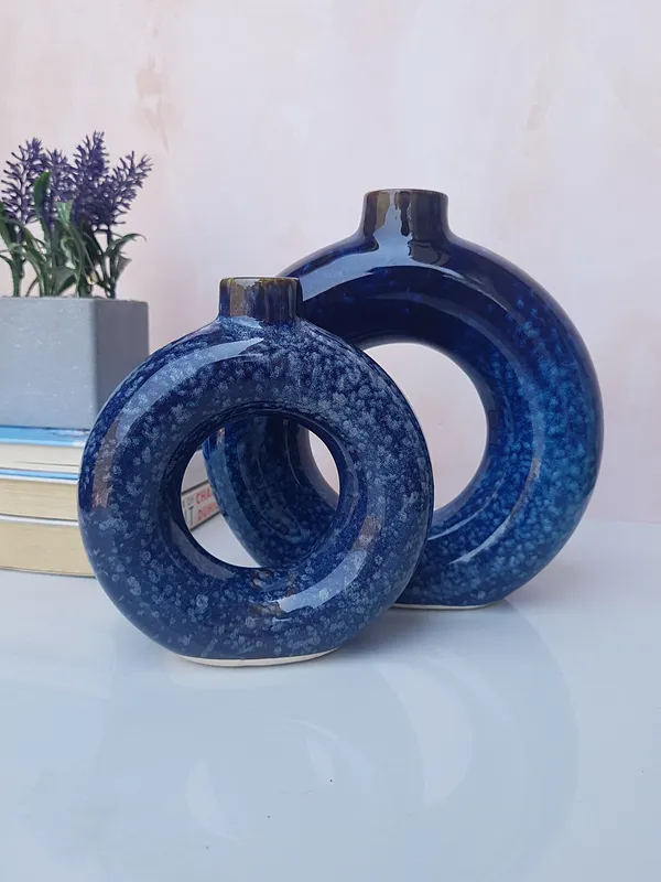 Blue_Ceramic_Ring_Shape_Vase_(Set_of_2)