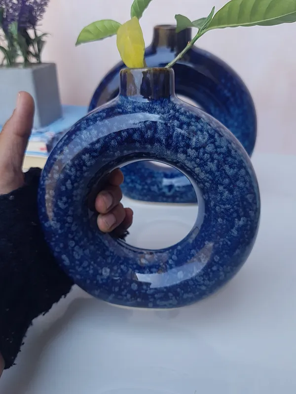 Blue_Ceramic_Ring_Shape_Vase_(Set_of_2)