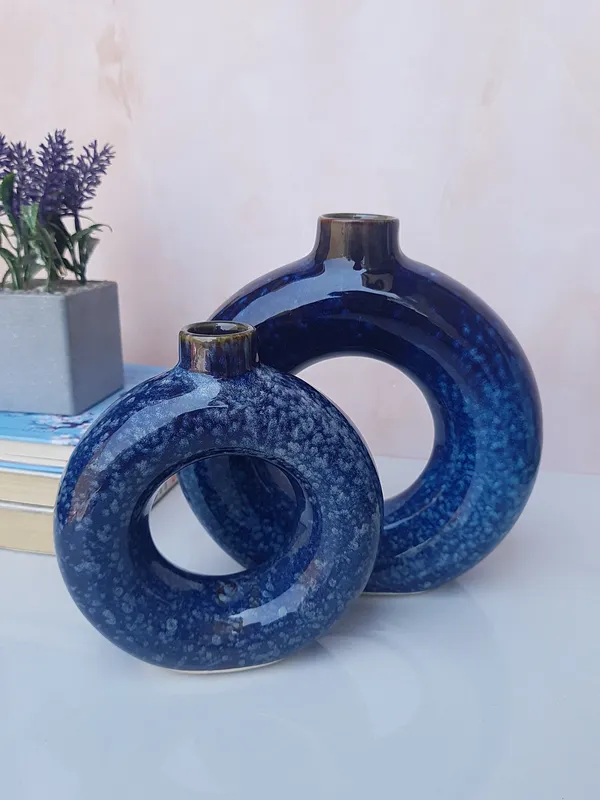 Blue_Ceramic_Ring_Shape_Vase_(Set_of_2)