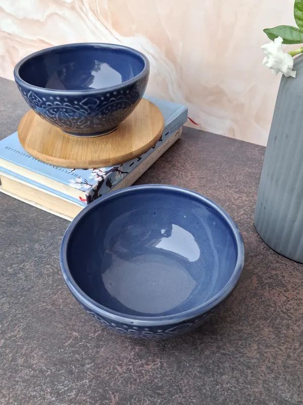 Blue_Ceramic_Handcrafted_Carved_Design_Food_Bowl_(11X7Cm)