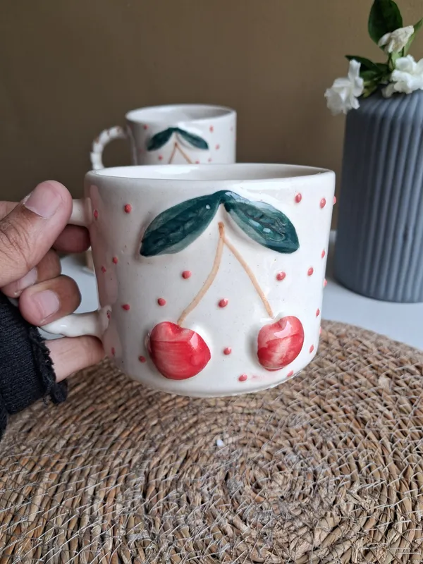 Carved_Red_Cherry_Design_Coffee_Mug-_Medium(300ml)