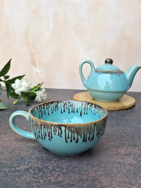 Craftokri_Stylish_Cup_&_Small_Kettle_Set(Set_of_2)
