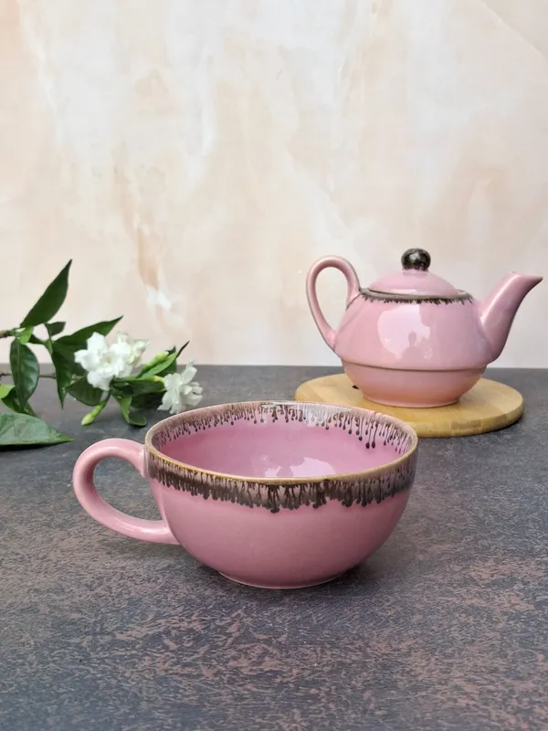 Craftokri_Stylish_Cup_&_Small_Kettle_Set(Set_of_2)
