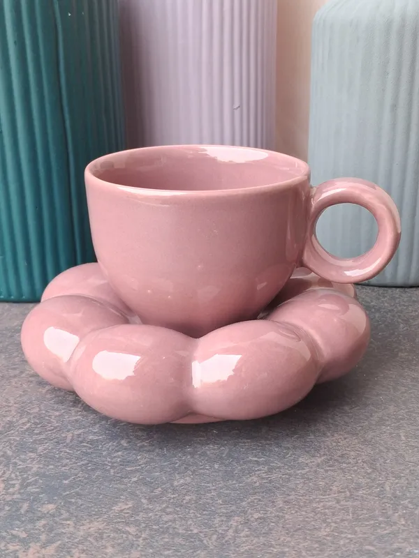Magenta_Glaze_Finish_Small_Cup_With_Stylish_Saucer(Set_of_2)