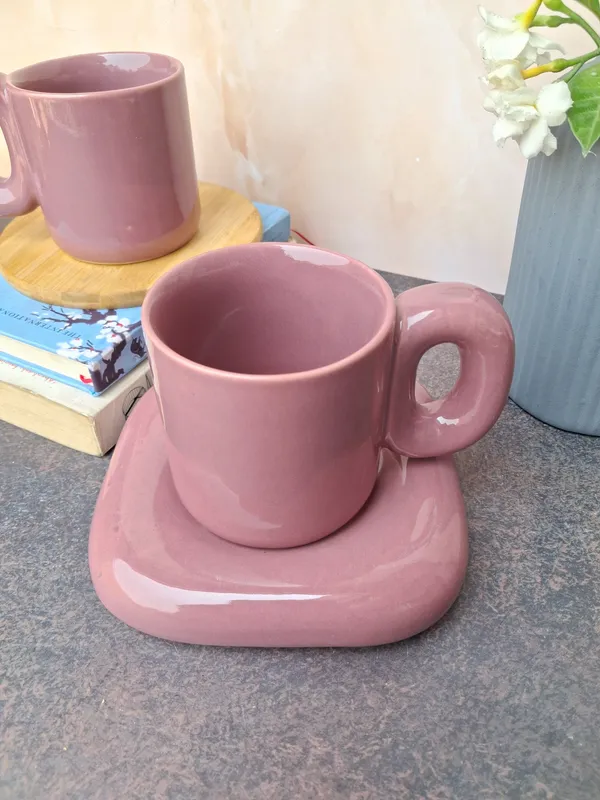 Magenta_Large_Stylish_Mug_&_Saucer_Set(Set_of_2)-_350ml