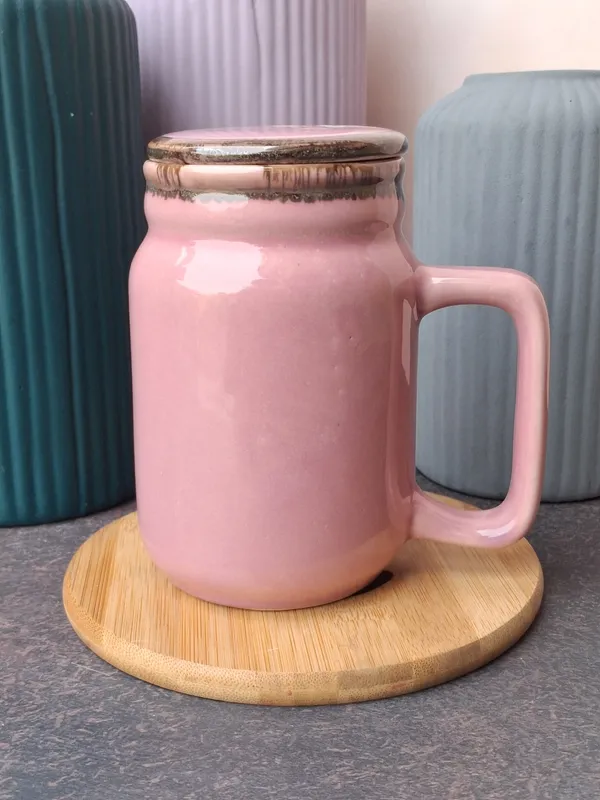 Pink_Glaze_Finish_Large_Size_Mug_With_Lid-(350ml)