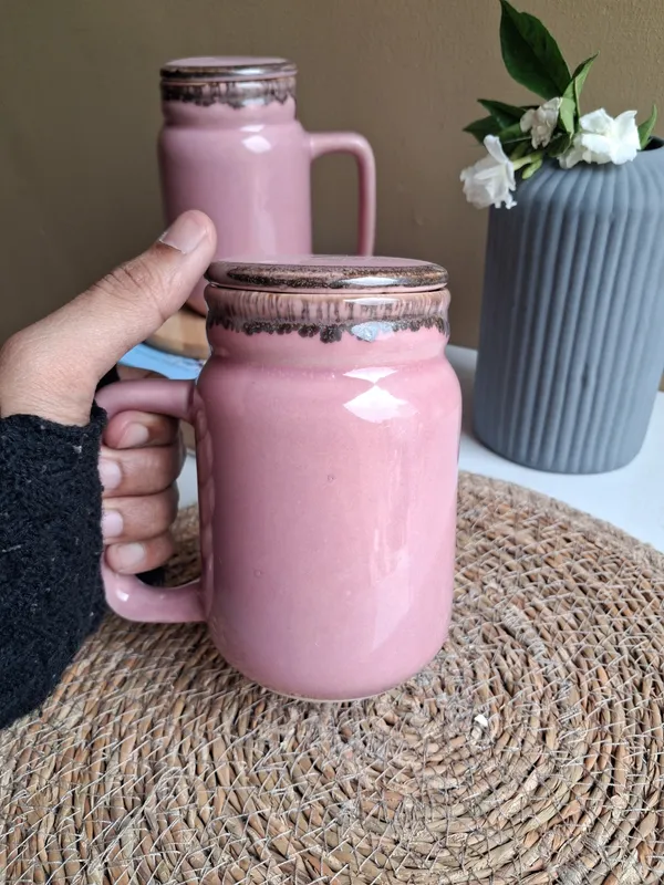 Pink_Glaze_Finish_Large_Size_Mug_With_Lid-(350ml)
