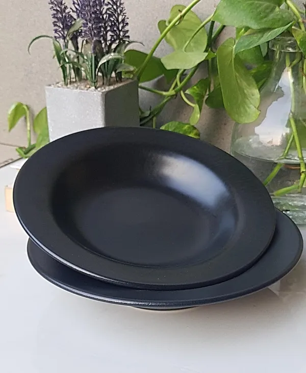 Medium_Ceramic_Pasta_Plate_-_23x23x5_cm,_Matte_Black,_Handcrafted_in_India_Black