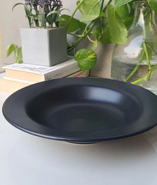 Medium_Ceramic_Pasta_Plate_-_23x23x5_cm,_Matte_Black,_Handcrafted_in_India_Black