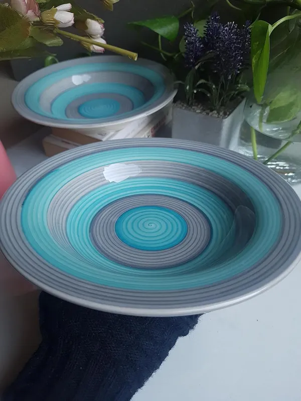 Medium_Ceramic_Pasta_Plate_-_23x23x5_cm,_Vibrant_Green_&_Grey,_Handcrafted_in_India_Green_&_Gray