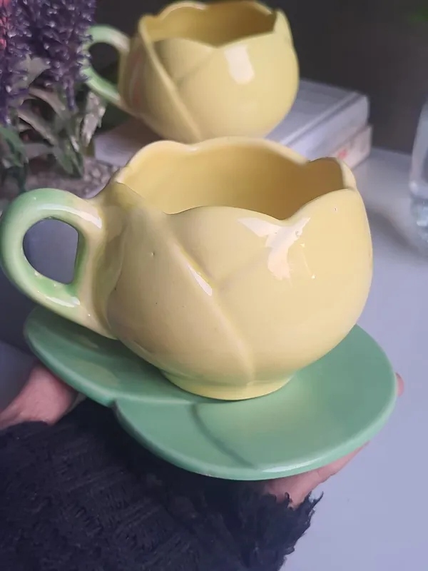 Petite_Ceramic_Cup_and_Saurcer_Set:_Artisanal_Charm,_Yellow_Cup_&_Green_Saucer