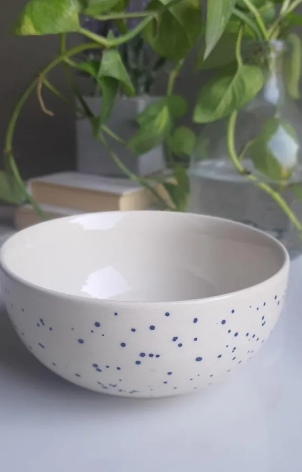 Ceramic_Handcrafted_Blue_Dotted_Serving_Cum_Snack_Bowl:_(16x8_cm)-Cream