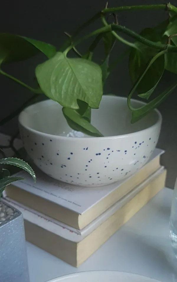 Ceramic_Handcrafted_Blue_Dotted_Serving_Cum_Snack_Bowl:_(16x8_cm)-Cream