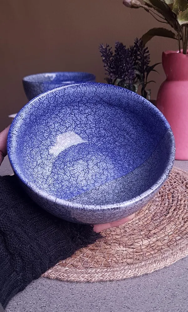Ceramic_Handcrafted_Blue_&_Grey_Asymmetrical_Pattern_Serving_Cum_Snack_Bowl:_(14x7cm)
