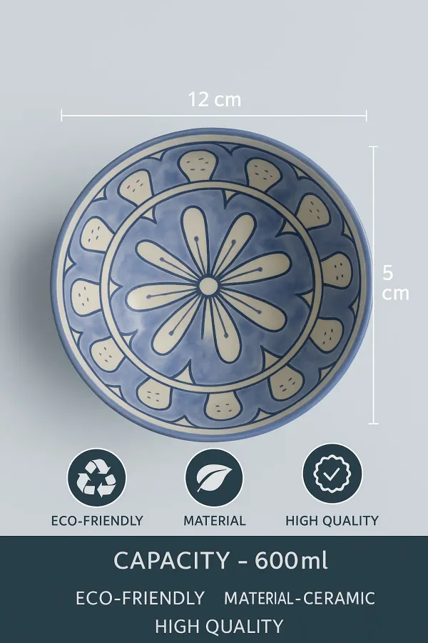 Ceramic_Handcrafted_Blue_Floral_Pattern_Serving_Cum_Snack_Bowl