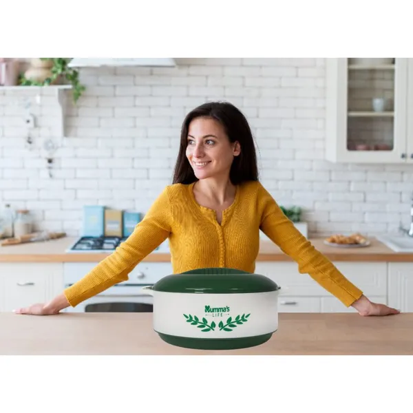 Green_Insulated_Casserole_Hot_Pot_With_Lid_Chapati_Box_For_Daily_Use