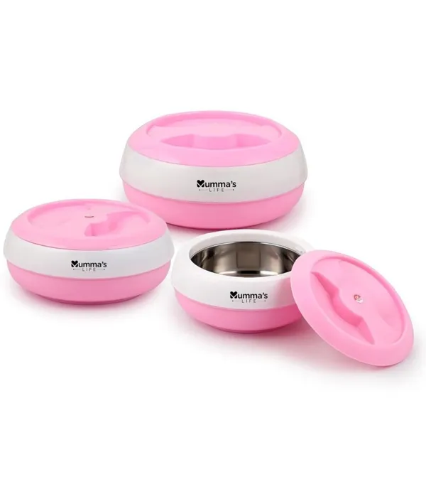 Pink_Insulated_Casserole_Hot_Pot_With_Lid_Chapati_Box_For_Daily_Use