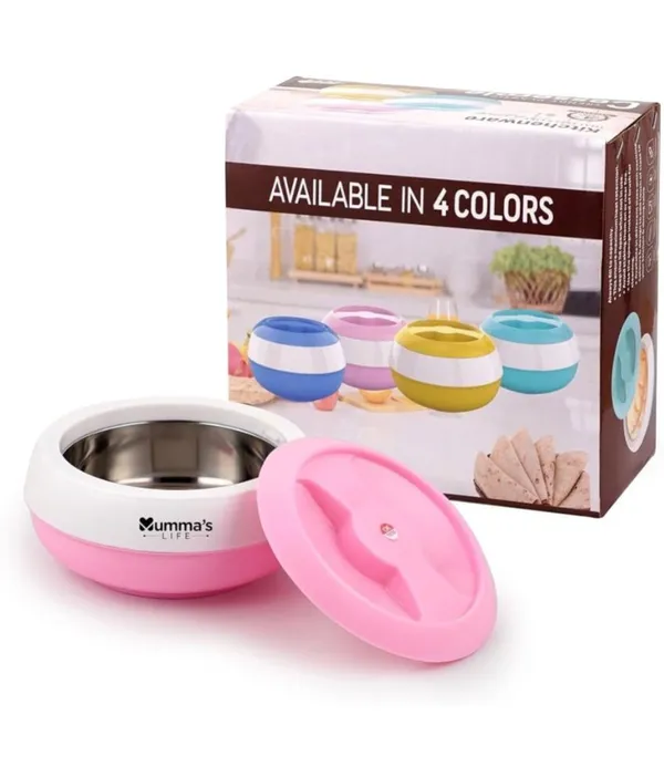 Pink_Insulated_Casserole_Hot_Pot_With_Lid_Chapati_Box_For_Daily_Use