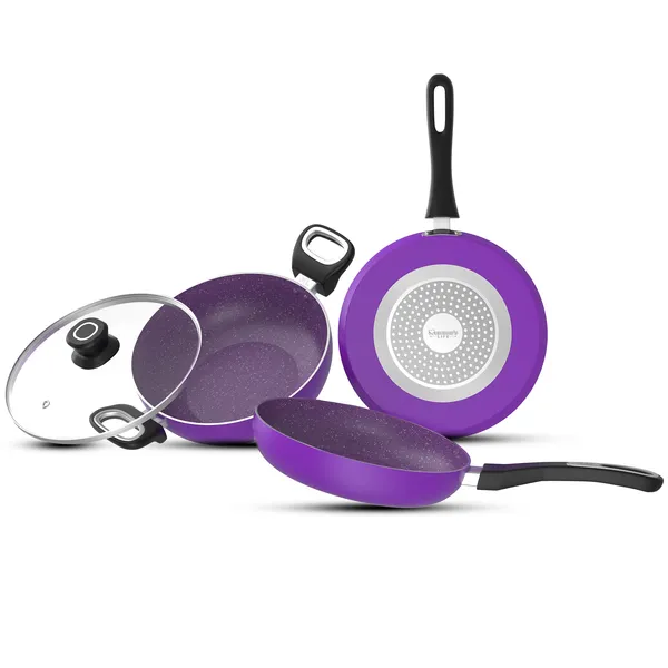 Purple_Non_Stick_Aluminium_Cookware_Set_With_Glass_Lid
