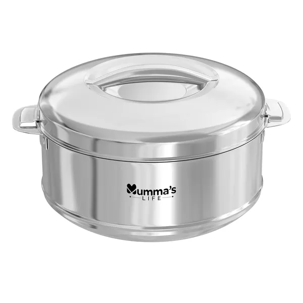 Silver_Insulated_Casserole_Hot_Pot_With_Lid_Chapati_Box_For_Daily_Use,_Available_In_5_Sizes