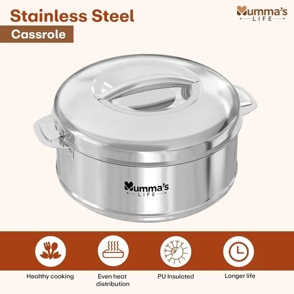 Silver_Insulated_Casserole_Hot_Pot_With_Lid_Chapati_Box_For_Daily_Use,_Available_In_5_Sizes