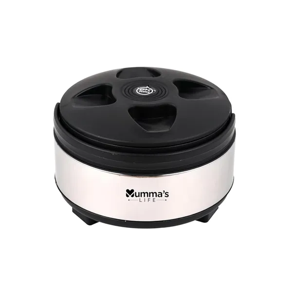 Silver_Insulated_Casserole_Hot_Pot_With_Lid_Chapati_Box_For_Daily_Use
