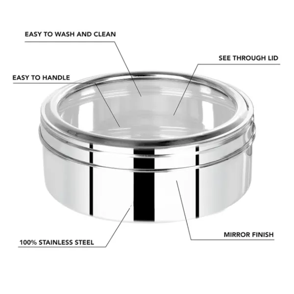 Stainless_Steel_Flat_Canisters_Or_Puri_Dabba_Or_Storage_Containers_With_See_Through_Lid_Charlie