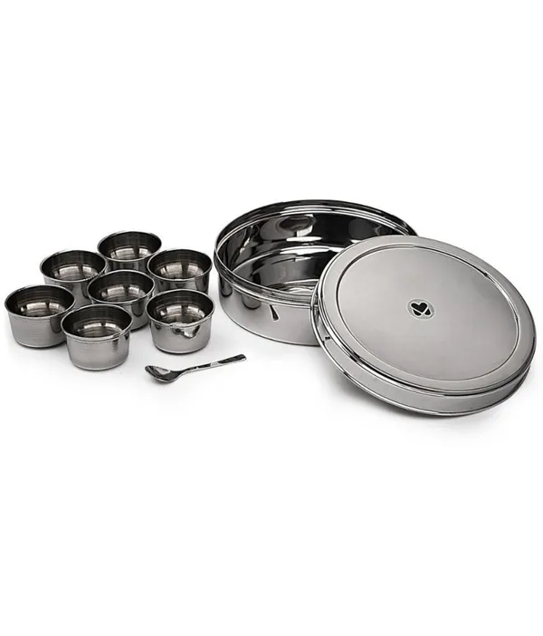 Stainless_Steel_Masala_Dabba_Or_Spice_Box_With_Plain_Lid_7_Containers_And_1_Small_Spoons