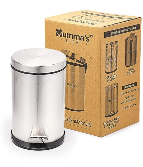 Stainless_Steel_Plain_Pedal_Bin_With_Plastic_Bucket_And_Lid