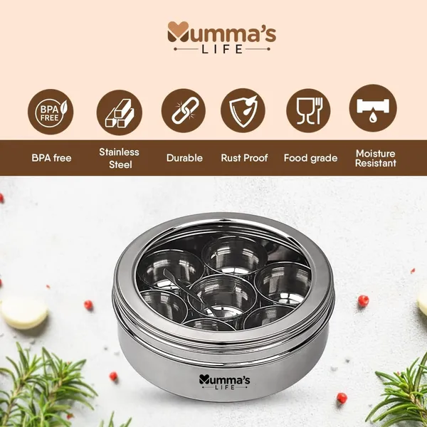 Silver_Stainless_Steel_Masala_Box_With_7_Bowl_And_1_Small_Spoon_Stainless_Steel_Ring_Shape_Masala_Spice_Box_Or_Dabba_Or_Organiser_1_Piece_Spice_Set