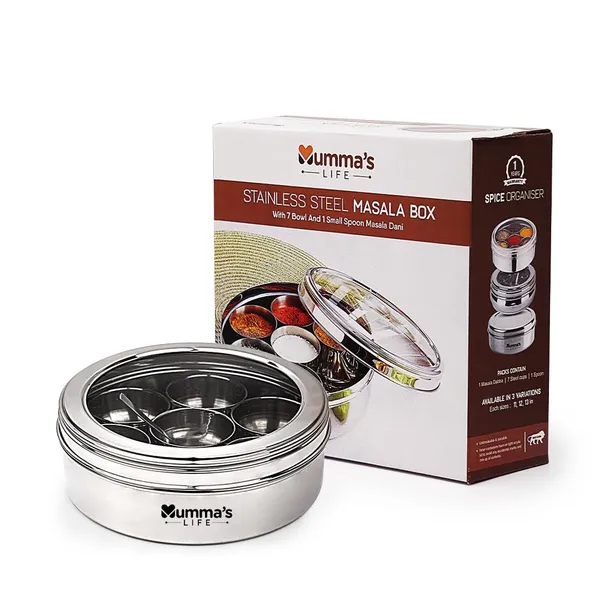 Silver_Stainless_Steel_Masala_Box_With_7_Bowl_And_1_Small_Spoon_Stainless_Steel_Ring_Shape_Masala_Spice_Box_Or_Dabba_Or_Organiser_1_Piece_Spice_Set