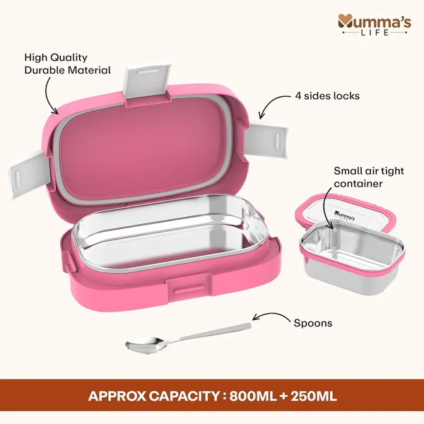 Pink_Stainless_Steel_Tiffin_Box_With_4_Side_Lock_Lid_And_Inner_Stainless_Steel_Container