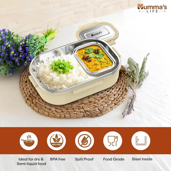 Yellow_Leak-Proof_Tiffin_Box_With_4-Side_Lock_Lid_Stainless_Steel_Inner_Container