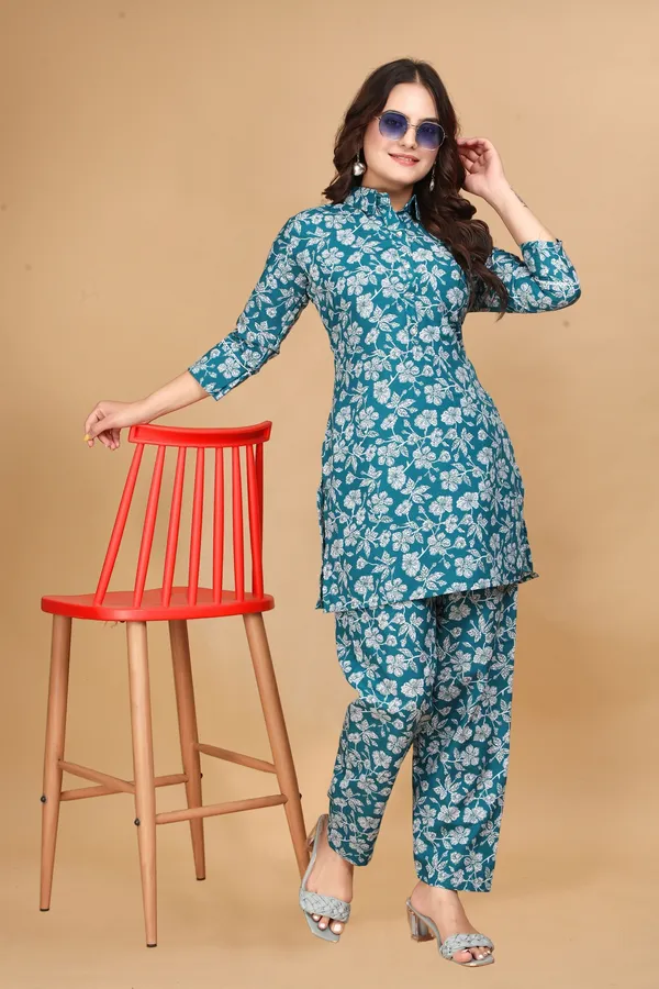 Skyblue_Polyester_Printed_Regular_Fit___Co-Ord_Set_For_Women
