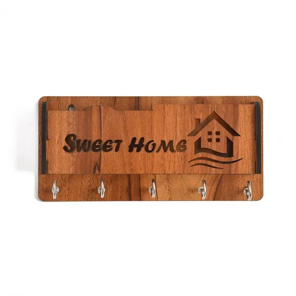 Brown_Wooden_Sweet_Home_Unique_Wooden_Key_Holder_For_Wall_Decor_With_Key_Organizer_For_Home_Decoration