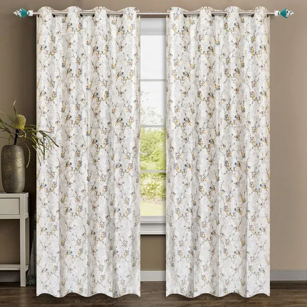 Grey_Polyester_Floral_Print_Textured_Curtain_Steel_Eyelet