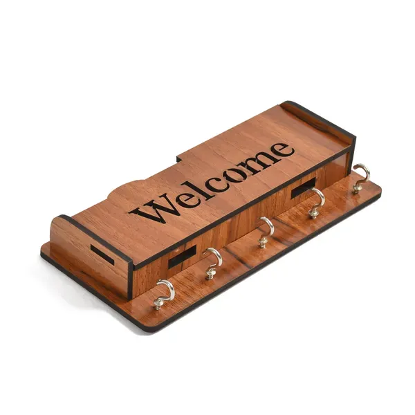 Brown_Wooden_Key_Holder_Welcome_For_Wall_Decor_With_Key_Organizer_For_Home_Decoration