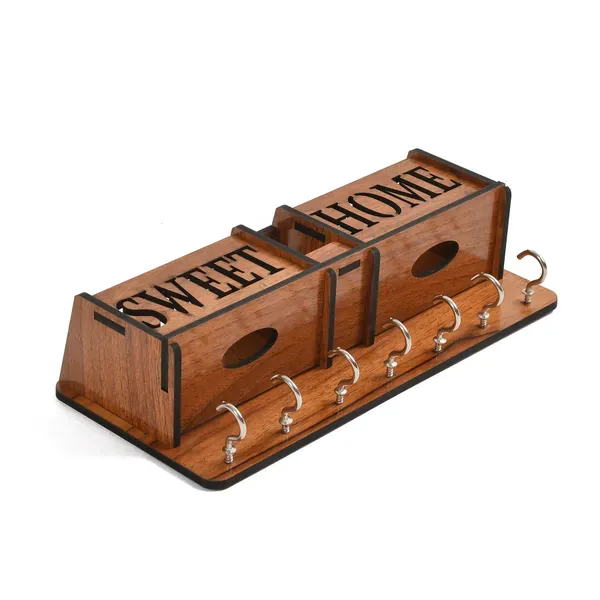 Brown_Wooden_Sweet_Home_Key_Organizer,_Designer_Key_Hanger