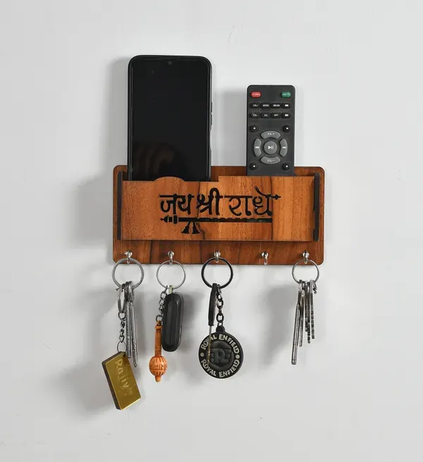 Brown_Wooden_Jai_Shri_Radhe_Home_Decorative_Wooden_Key_Holder