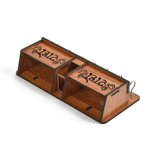 Brown_Wooden_Wall_Mounted_Radhe_Radhe_Designer_Key_Hanger_And_Mobile_Holder