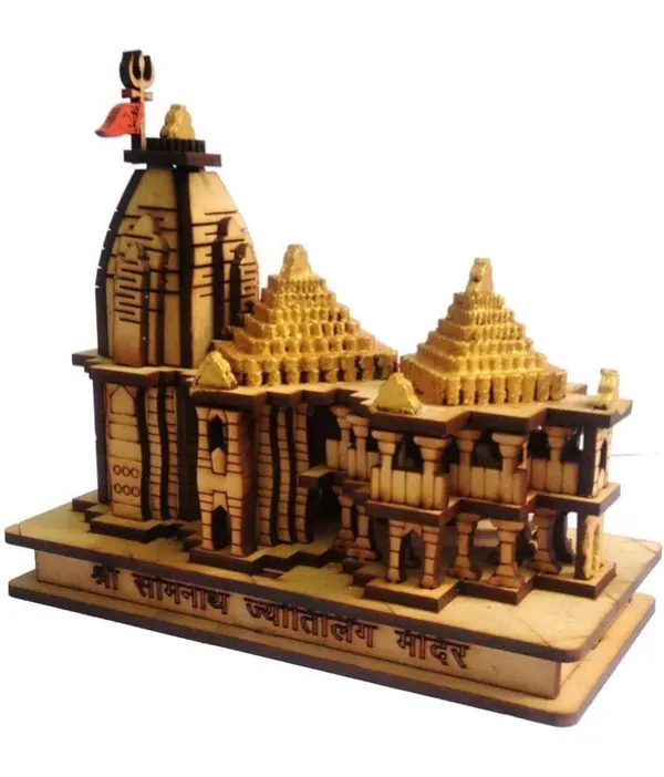 Brown_Wooden_Hand_Carved_Wooden_3D_Somnath_Temple